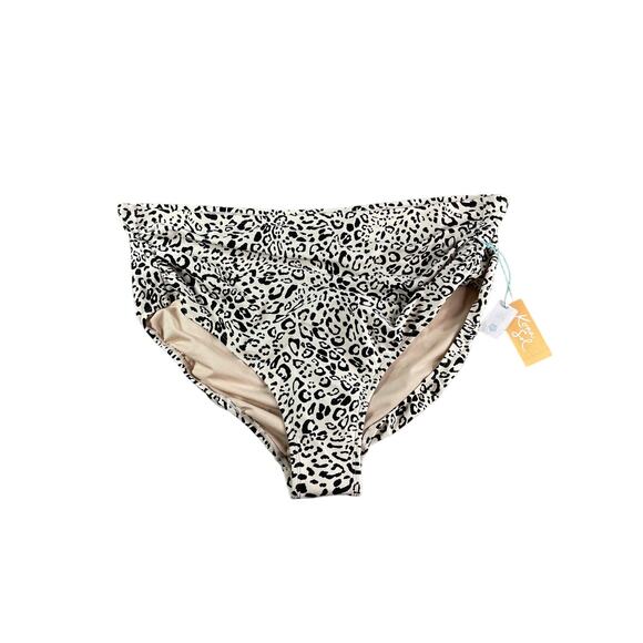 Kona Sol Swim Bottoms Womens 2X Multicolor Animal Print High Waist NWT - Picture 1 of 11